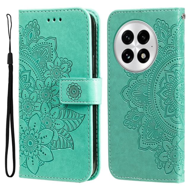 SKALO OnePlus 13 Mandala Plånboksfodral - Turkos