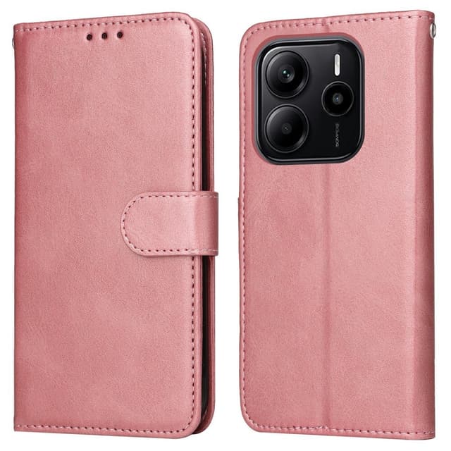 SKALO Xiaomi Redmi Note 14 4G PU-läder Plånboksfodral - Rosa