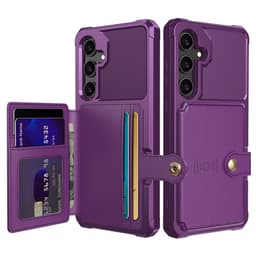 SKALO Samsung S25 Iskunkestävä kotelo Lompakolla - Violetti