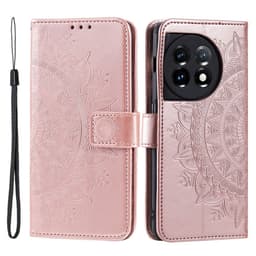 SKALO OnePlus 13R Mandala Plånboksfodral - Roséguld