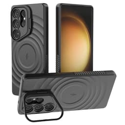 SKALO Samsung S25 Ultra Ripple Texture Suojakuori - Musta