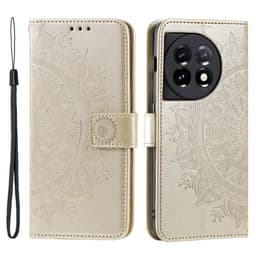SKALO OnePlus 13R Mandala Lompakkokotelo - Kulta