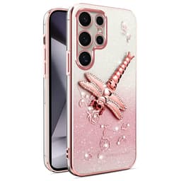 SKALO Samsung S25 Ultra KADEM Dragonfly Glitter Cover - Pink