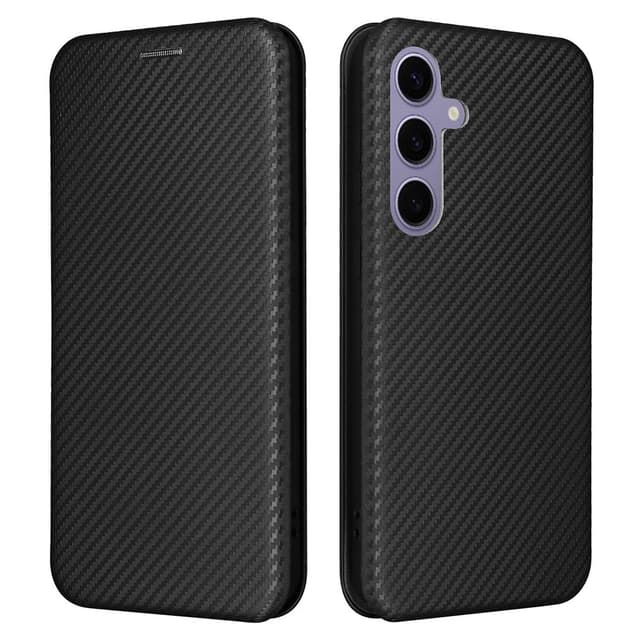 SKALO Samsung S25+ Carbon Fiber Plånboksfodral - Svart