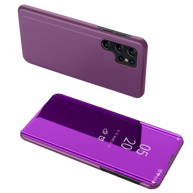 SKALO Samsung S24 Ultra Clear View Lompakkokotelo - Violetti