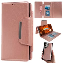 SKALO Samsung S25 Ultra 2-in-1 Magneettinen Irrotettava Lompakkokotelo - Ruusukulta