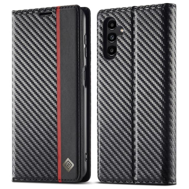 SKALO Samsung S25 LC.IMEEKE Carbon Fiber Flip Cover - Sort