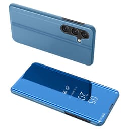 SKALO Samsung S25 Clear View Lompakkokotelo - Sininen