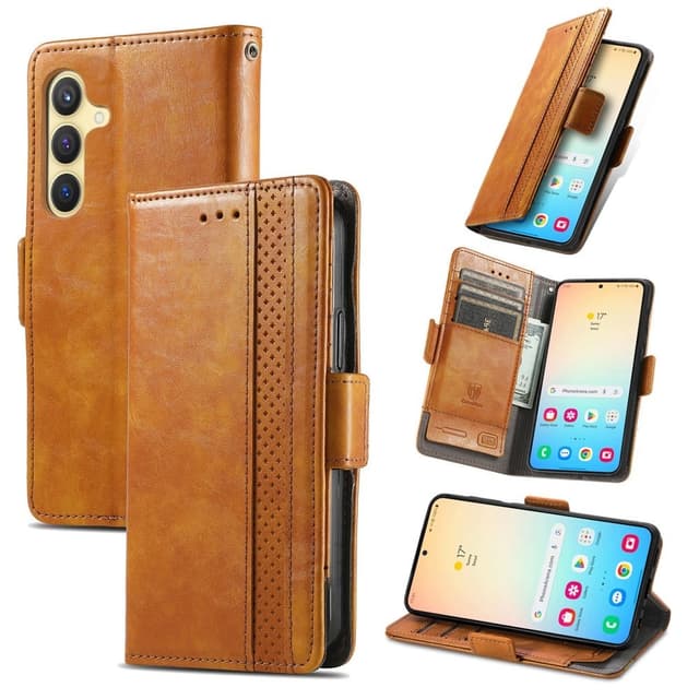 SKALO Samsung S25 CASENEO 002 Premium Plånboksfodral - Khaki
