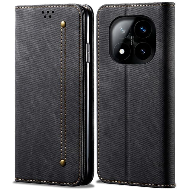 SKALO Xiaomi Redmi Note 14 Pro 5G Jeans Plånboksfodral - Svart