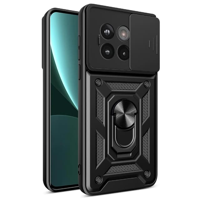 SKALO OnePlus 13R Armor Metallinen rengas -kamerasuojus Suojakuori - Musta