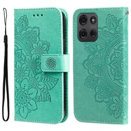 SKALO Motorola Moto G75 5G Mandala Flip Cover - Turkis