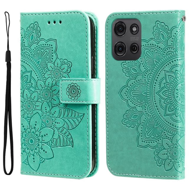 SKALO Motorola Moto G75 5G Mandala Plånboksfodral - Turkos