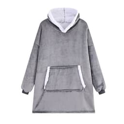 Medium oversized huppari aikuisille kengurutaskuilla ja hupulla - Harmaa