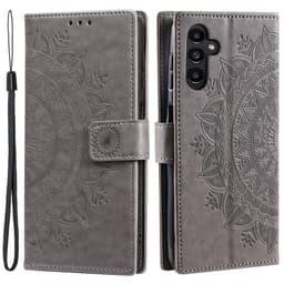 SKALO Samsung S25+ Mandala Lompakkokotelo - Harmaa