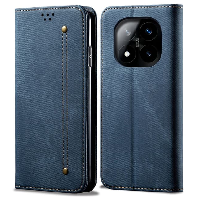 SKALO Xiaomi Redmi Note 14 Pro+ 5G Jeans Plånboksfodral - Blå