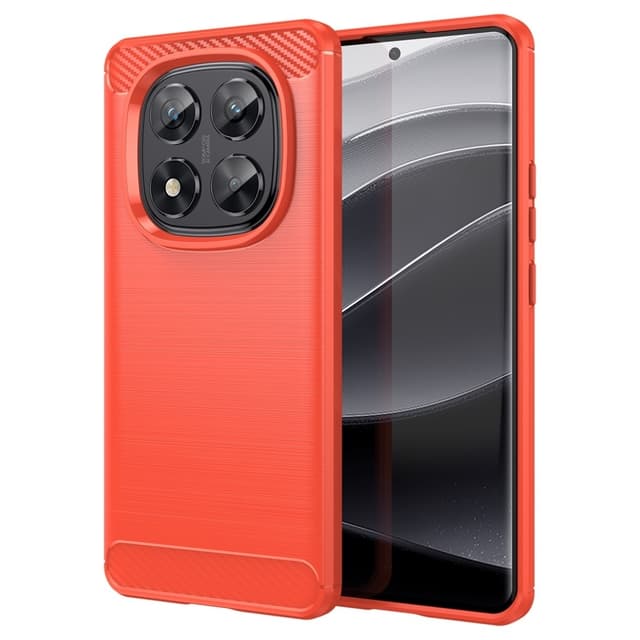 SKALO Xiaomi Redmi Note 14 Pro 5G Armor Carbon Skal - Röd
