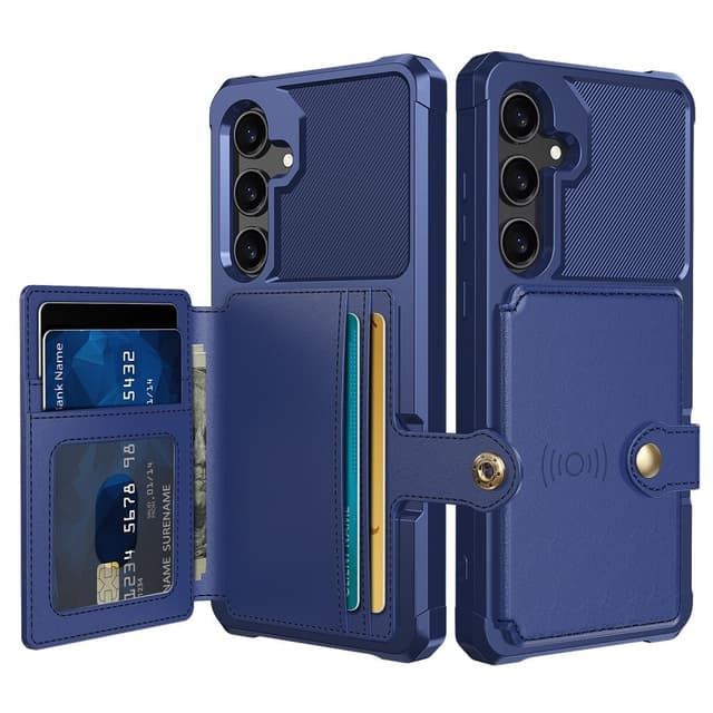 SKALO Samsung S25+ Stødresistent Cover med Pung- Blå