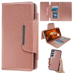 SKALO Samsung S25+ 2-in-1 Magneettinen Irrotettava Lompakkokotelo - Ruusukulta