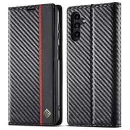 SKALO Samsung S25+ LC.IMEEKE Carbon Fiber Flip Cover - Sort