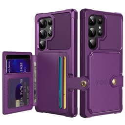 SKALO Samsung S25 Ultra Iskunkestävä kotelo Lompakolla - Violetti