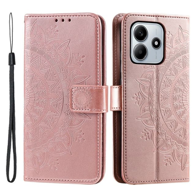 SKALO Xiaomi Redmi Note 14 4G Mandala Plånboksfodral - Roséguld