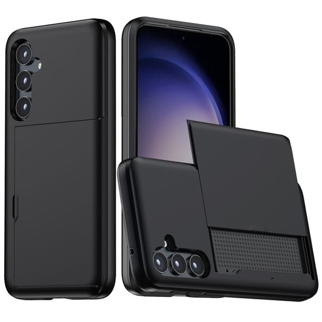 SKALO Samsung S25 Armor Korthållare Skal - Svart