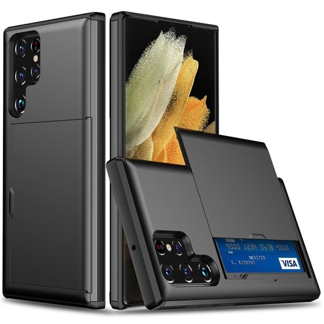 SKALO Samsung S25 Ultra Armor Korthållare Skal - Svart