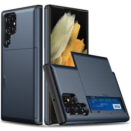SKALO Samsung S25 Ultra Armor Korttikotelo Suojakuori - Sininen