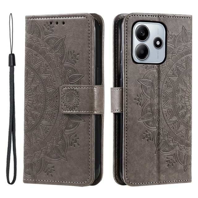 SKALO Xiaomi Redmi Note 14 5G Mandala Flip Cover - Grå