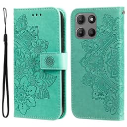 SKALO Motorola Moto G15 4G Mandala Plånboksfodral - Turkos
