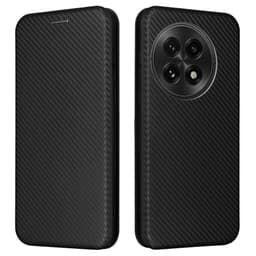 SKALO OnePlus 13 Carbon Fiber Flip Cover - Sort