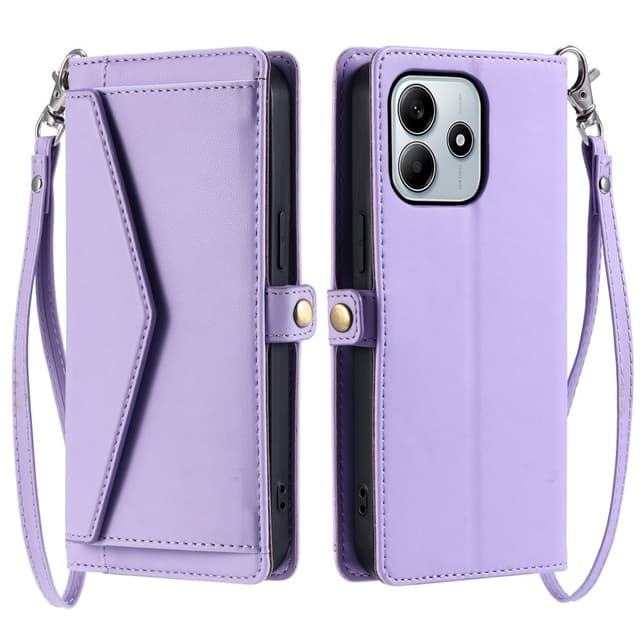 SKALO Xiaomi Redmi Note 14 4G PU-Läder Envelope Plånboksfodral - Lila