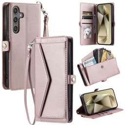 SKALO Samsung S25 PU-Läder Envelope Plånboksfodral - Roséguld