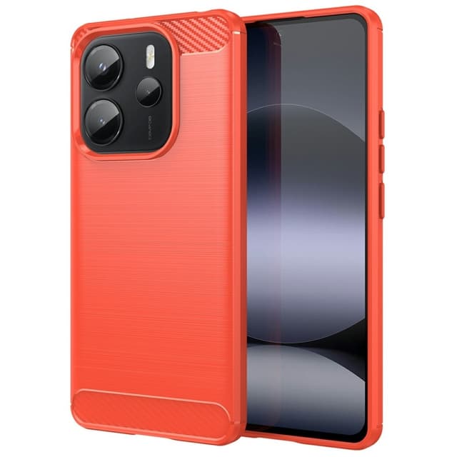 SKALO Xiaomi Redmi Note 14 4G Armor Carbon Skal - Röd