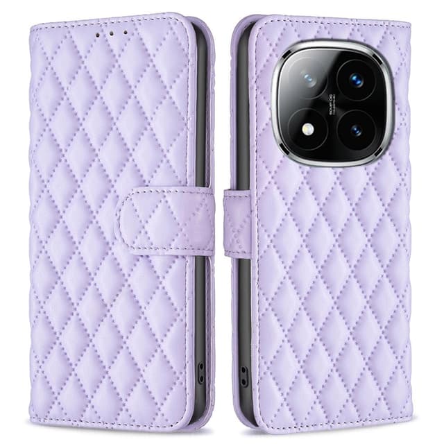 SKALO Xiaomi Redmi Note 14 Pro 5G BINFEN COLOR Quiltet cover Flip Cover - Lilla
