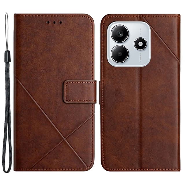 SKALO Xiaomi Redmi Note 14 5G PU-Läder Plånboksfodral - Brun