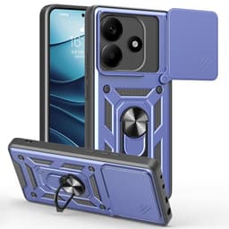 SKALO Xiaomi Redmi Note 14 5G Armor Metallring Kameraslider Skal - Blå