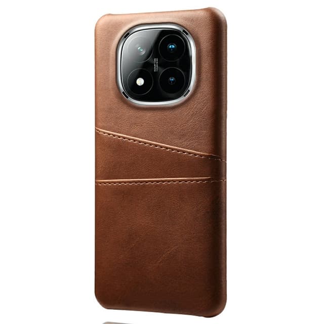 SKALO Xiaomi Redmi Note 14 Pro+ 5G PU-Läder Korthållare Skal - Brun