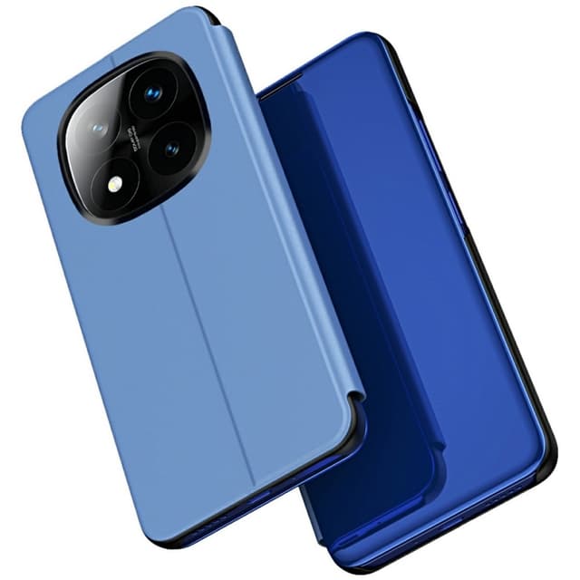 SKALO Xiaomi Redmi Note 14 Pro+ 5G Clear View Lompakkokotelo - Sininen