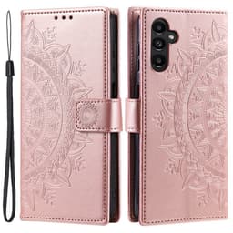 SKALO Samsung S25 Mandala Flip Cover - Rosa guld