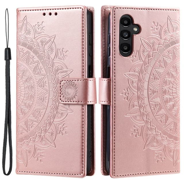 SKALO Samsung S25 Mandala Plånboksfodral - Roséguld