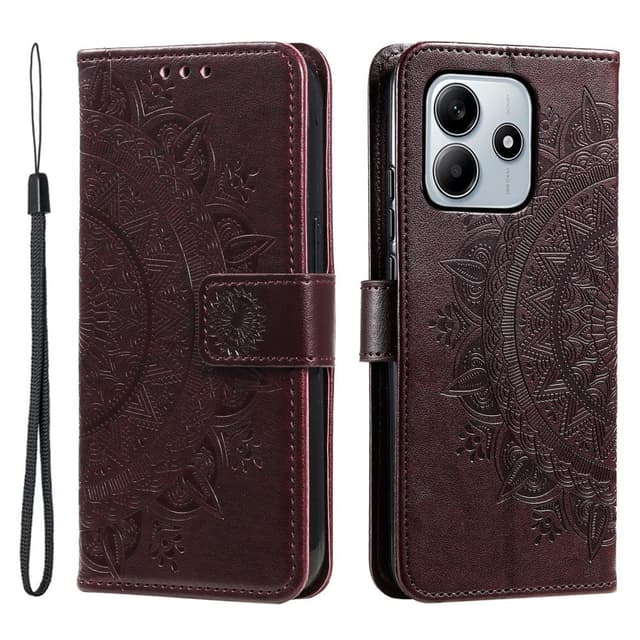 SKALO Xiaomi Redmi Note 14 5G Mandala Flip Cover - Brun
