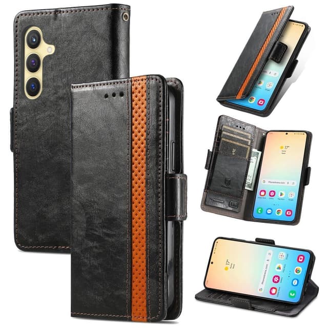 SKALO Samsung S25 CASENEO 002 Premium Flip Cover - Sort