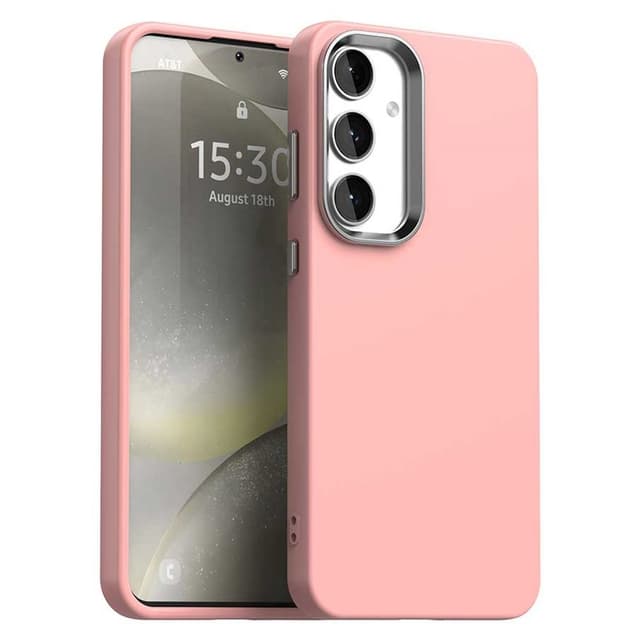 SKALO Samsung S25 Color TPU Metalli Suojakuori - Pinkki