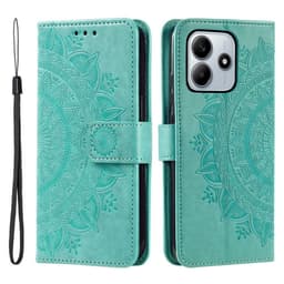 SKALO Xiaomi Redmi Note 14 5G Mandala Flip Cover - Turkis