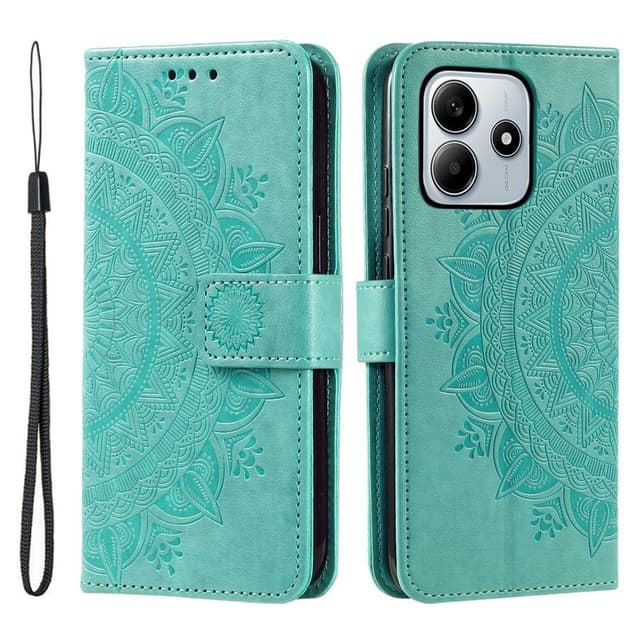 SKALO Xiaomi Redmi Note 14 5G Mandala Flip Cover - Turkis
