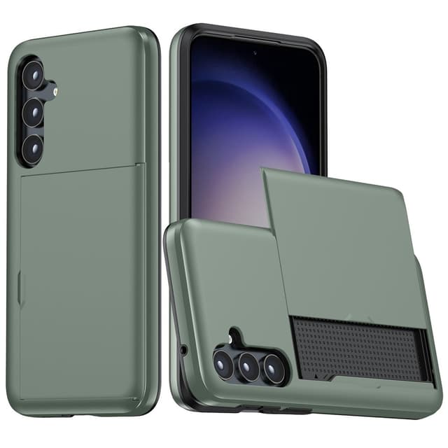 SKALO Samsung S25 Armor Korthållare Skal - Grön