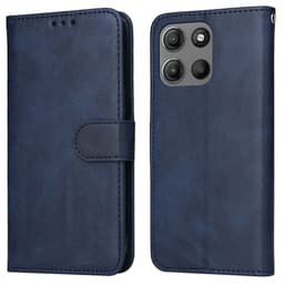 SKALO Motorola Moto G15 4G PU-läder Plånboksfodral - Blå