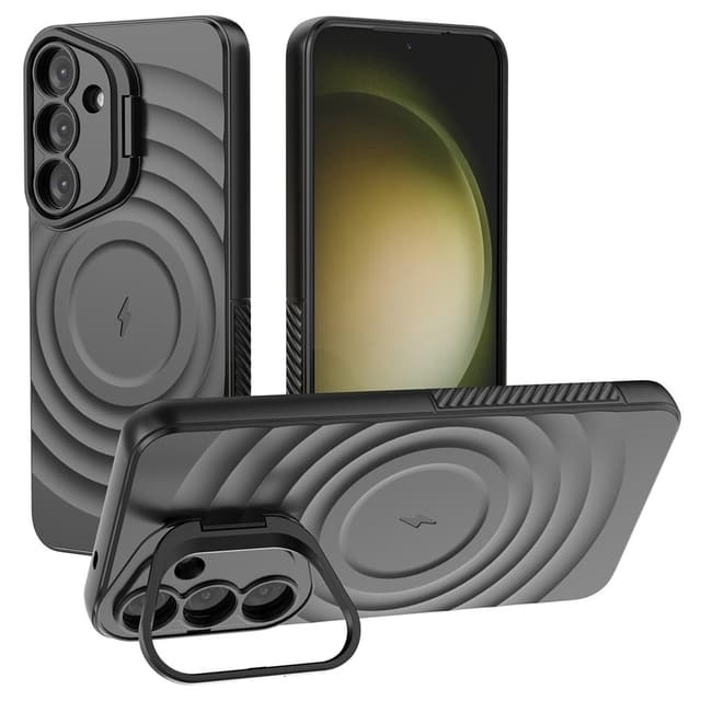 SKALO Samsung S25 Ripple Texture Suojakuori - Musta